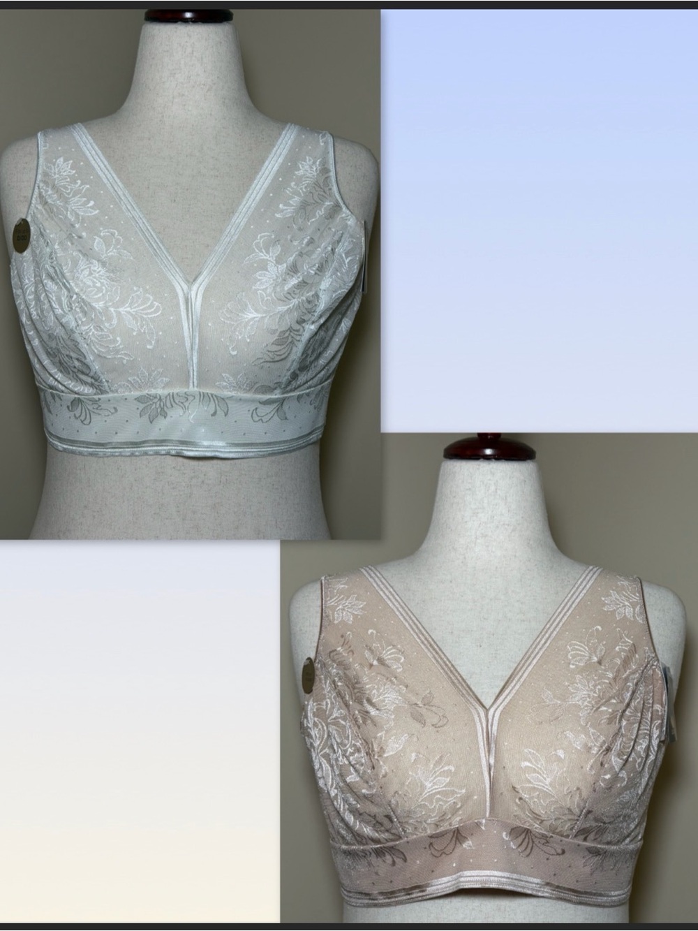 Wacoal Net Effect Bralette Bundle 2 NWT Size 40 Wire Free Lace Comfort Bras